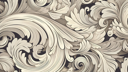 Seamless background swirls vintage wallpaper