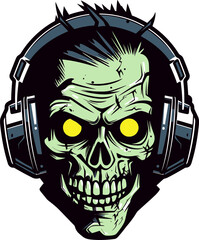 Zombie Spin Maestro Vector Icon Dark DJ Rhythms Zombie Vector