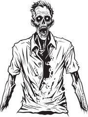 Malevolent Vector Impression Zombie Zombie Apocalypse Stride Full Body Vector