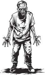 Zombie Malice Vector Design Icon Zombie Corpse Pose Full Body Vector