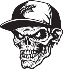 Zombie Rhyme Tactics Hip Hop Style Dreadful Beats Zombie Hip Hop Vector