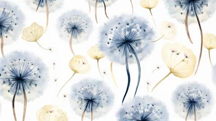  Seamless pattern fluffy watercolor dandelions © Cybonix