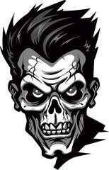 Cadaverous Mascot Zombie Vector Design Terrifying Zombie Symbol Mascot Vector Icon