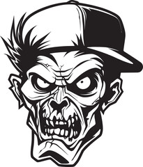Zombie Icon Mascot Vector Character Spectral Zombie Symbol Mascot Vector
