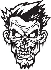 Eerie Zombie Emblem Mascot Vector Zombie Mascot Illustration Vector Design