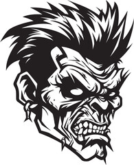 Ghastly Mascot Zombie Vector Icon Zombie Spirit Guide Vector Mascot Design