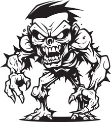 Decayed Zombie Impression Mascot Vector Zombie Mascot Enigma Vector Design