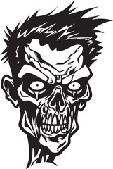 Cadaverous Mascot Zombie Vector Icon Terrifying Zombie Impression Vector Mascot