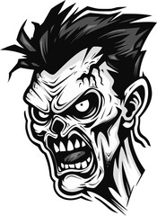 Terrifying Mascot Zombie Vector Icon Zombie Spirit Mascot Vector Illustration