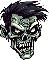 Undead Companion Zombie Mascot Icon Ghastly Friend Mascot Zombie Vector