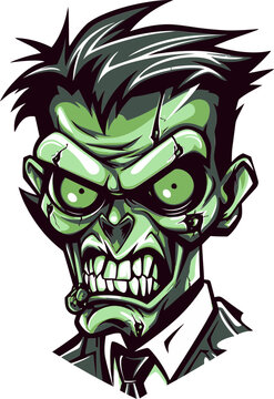 Spectral Spirit Zombie Mascot Icon Undead Buddy Zombie Mascot Vector