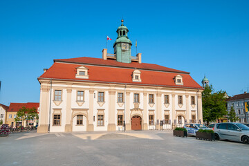 Baroque town hall in Rawicz, currently the Museum of the Rawicz Region, Greater Poland Voivodeship, Poland - obrazy, fototapety, plakaty