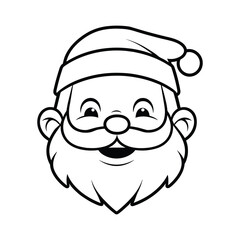 Laughing Santa Claus with a beard Line Art Vector illustration