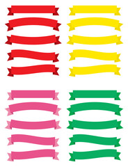 Set of Ribbons. Ribbon elements. Starburst label. Vintage. Modern simple ribbons collection. Vector illustration.