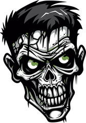 Zombie Companion Mascot Vector Artwork Cadaverous Comrade Zombie Mascot Icon