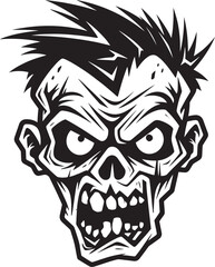 Zombie Companion Mascot Vector Icon Eerie Ally Zombie Mascot Image
