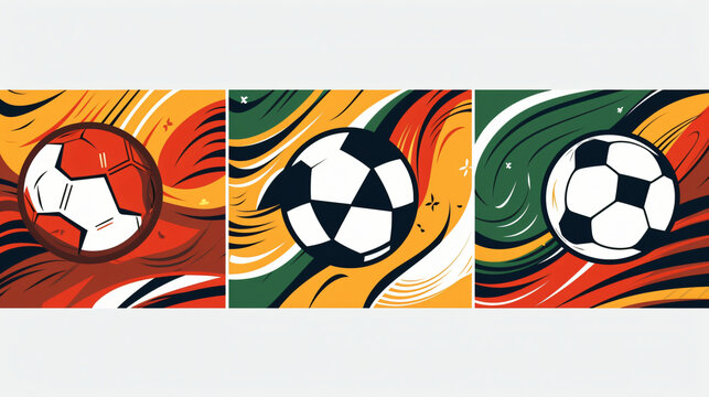 Set of abstract football elements
