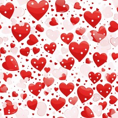 Romantic valentines day love seamless pattern   red and white background vector illustration