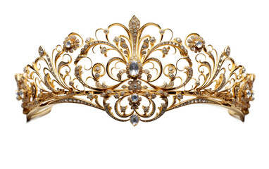 Luxurious Headdress Gold Accent Isolated on Transparent Background PNG.