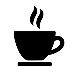 Steaming Coffee Cup Icon. Cup Of Tea Hot Drink Symbol. Coffee Shop Icon. Flat Style Vector Illustration. Outline Symbol For Web Design Or Food App