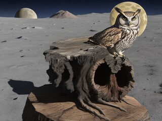 owl on the rock