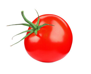 One red ripe tomato isolated on white