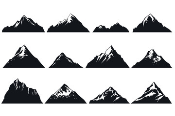 set of mountain icons - obrazy, fototapety, plakaty