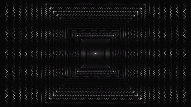 Black and silver linear square pattern. Seamless loop motion background wallpaper. Ultra HD 4K footage