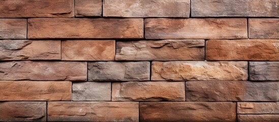 Texture of a brown brick wall on a stone background