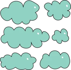 Meubelstickers Set of simple clouds of different shapes © rasengan