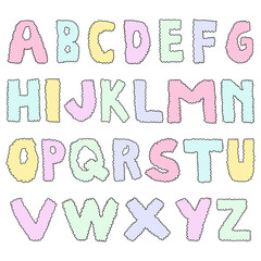 Doodle Cloud Alphabet. Perfect For Packaging, Book Cover, Film Title, Logo And T-shirts.