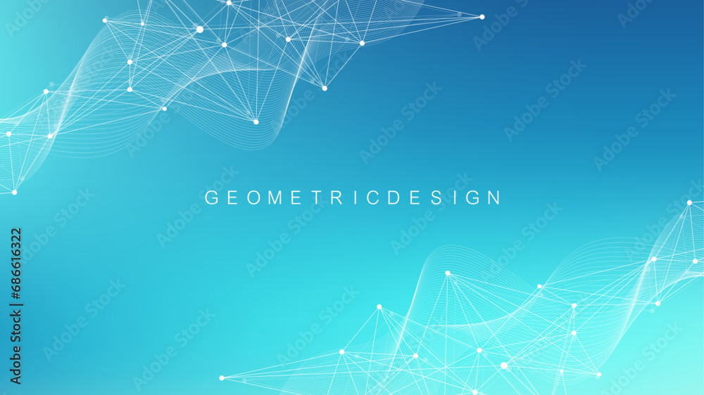 Aufkleber Global network connection banner design template. Header social network communication in the global business concept. Big data visualization. Internet technology