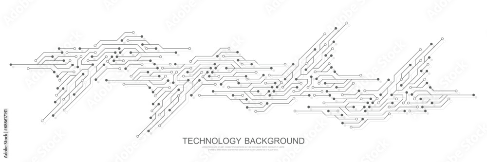 Poster Abstract background with technology circuit board texture. Modern electronic motherboard texture. Engineering and communication concept for header, web banner, website, presentation.