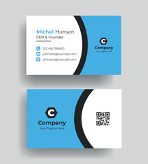 
vector abstract Double-sided creative Professional modern simple unique blue red and black business card minimal template
