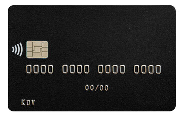 Debit card closeup on transparent background