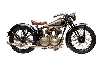 Rudge Ulster Bike Vintage Motorcycle isolated on transparent background