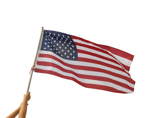 american flag isolated on white background. This has clipping path.