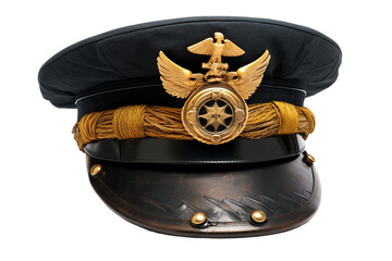 Maritime Symbol Captain's Hat isolated on transparent background