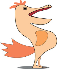 The red bird opened its mouth slightly