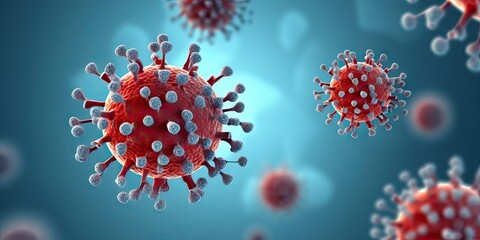Fototapeta na wymiar Microscopic menace. Understanding biology of viral epidemics in health science. Covid 19 insights. Exploring microbiology of coronavirus and impact on health