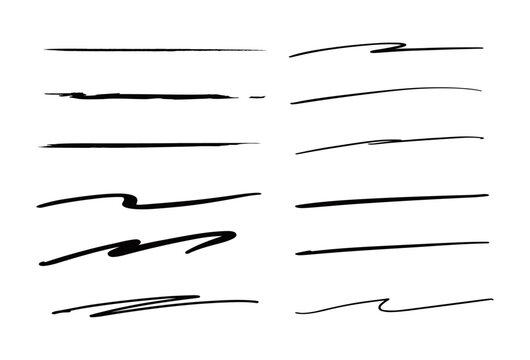 色々な手書きの線　素材　