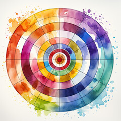 watercolor target goal clipart, Generative Ai