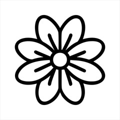Flower icon. Vector pictogram isolated on white background. Trendy outline symbol for mobile applications and website design. Logo of a flower shop and company.