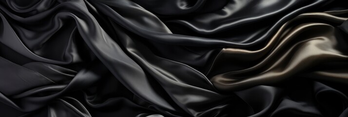 Black Silk Satin Surface Dark Elegant , Banner Image For Website, Background, Desktop Wallpaper