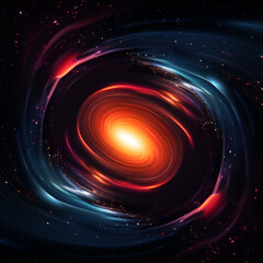 Abstract Space Warp Effect on Black Background.