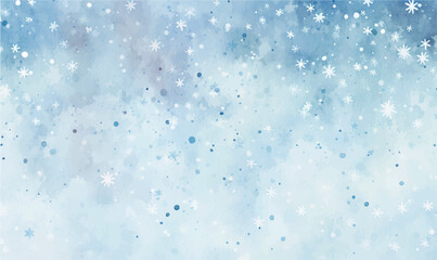 watercolor christmas background with snowflakes
