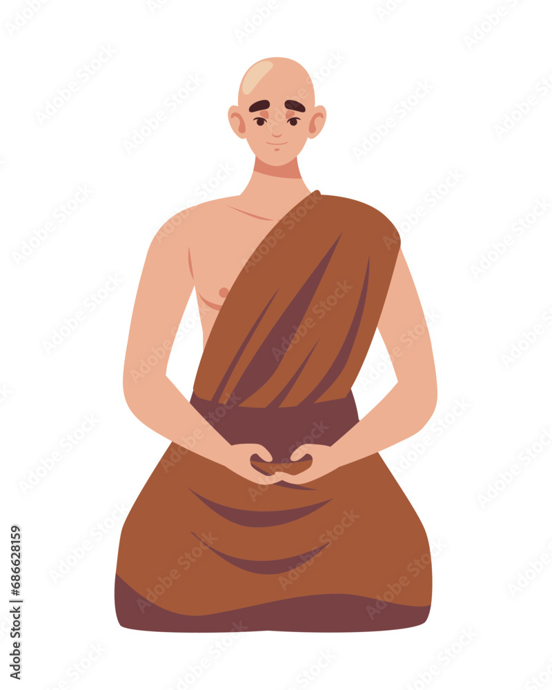 Sticker buddhist monk design