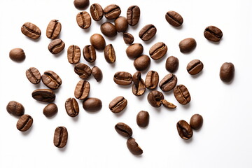 Naklejka premium coffee beans on white background