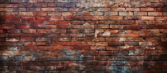 Vintage style brick wall background with a grungy frame texture perfect for home interior design