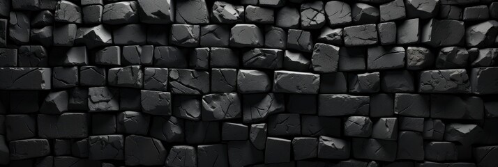 Abstract Black Brick Wall Texture Pattern , Banner Image For Website, Background, Desktop Wallpaper